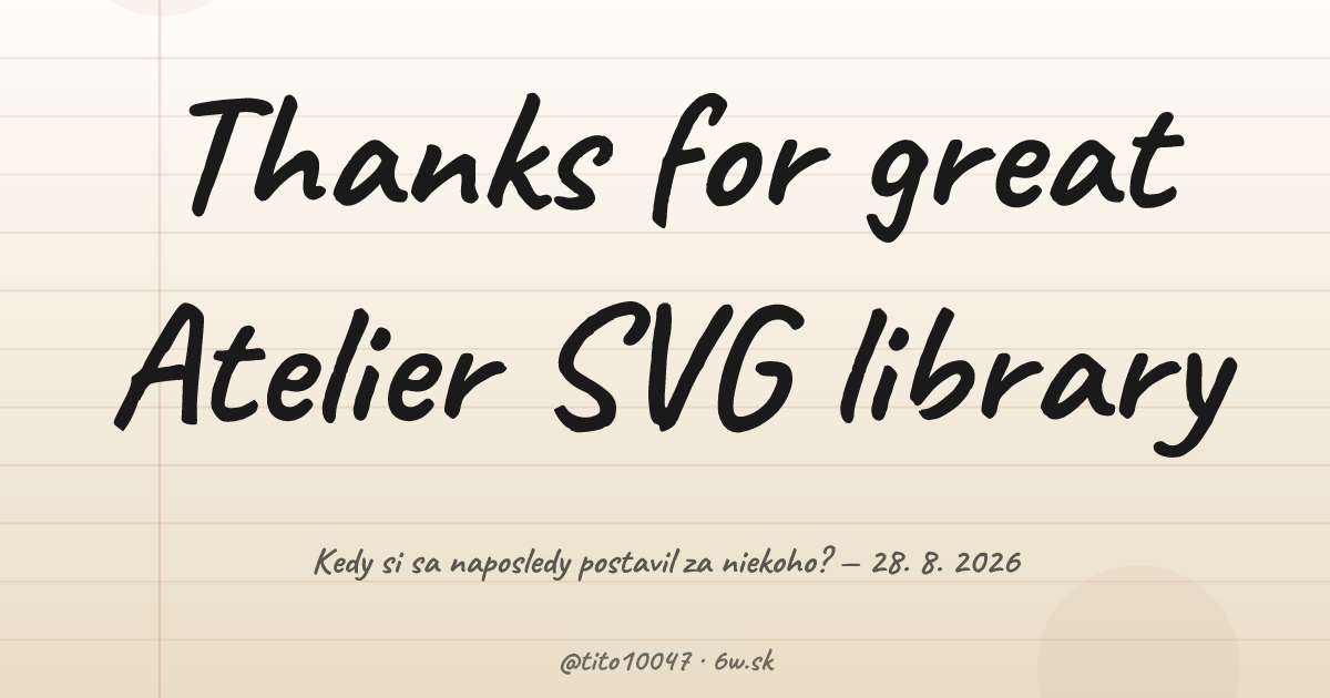 Karta príbehu: Thanks for great Atelier SVG library